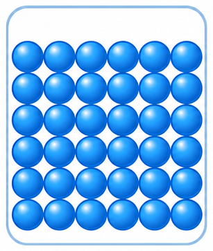 Particles packed tightly in neat rows